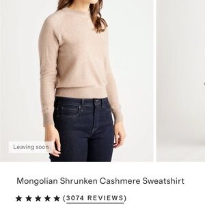 Quince Mongolian Shrunken Cashmere Sweatshirt